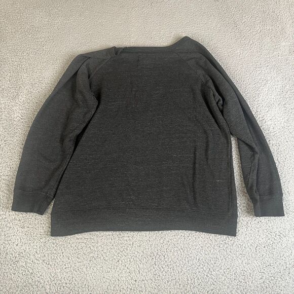 Vans Off The Wall Sweatshirt Womens XL Gray Pullover Sweater Spellout Surf Skate - Picture 4 of 10